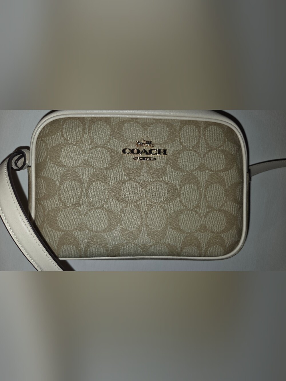 Coach Jamie Camera Bag Signature Canvas Light Khaki Chalk - Great Condition